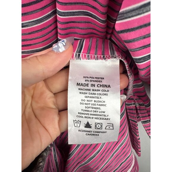 Men’s FootJoy XXL Pink with Gray & White Stripes Golf Shirt - Picture 6 of 6